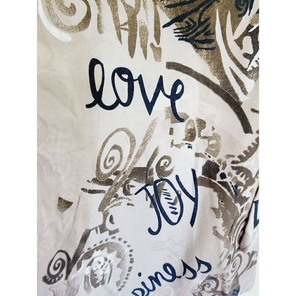 Chico's 3 T-Shirt V-Neck 3/4 Sleeve Stretch Top Love Joy XL Stretch Cotton - Picture 4 of 6